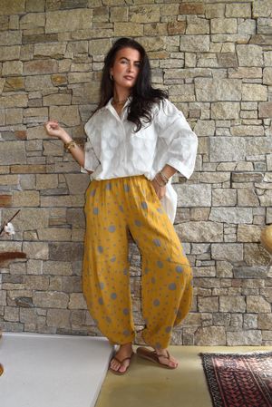 Hush Pillow Cotton Spot On Classic Barrel Pant Mustard